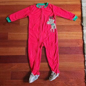 Carter's Fleece Reindeer Footed Pajamas Size 3T